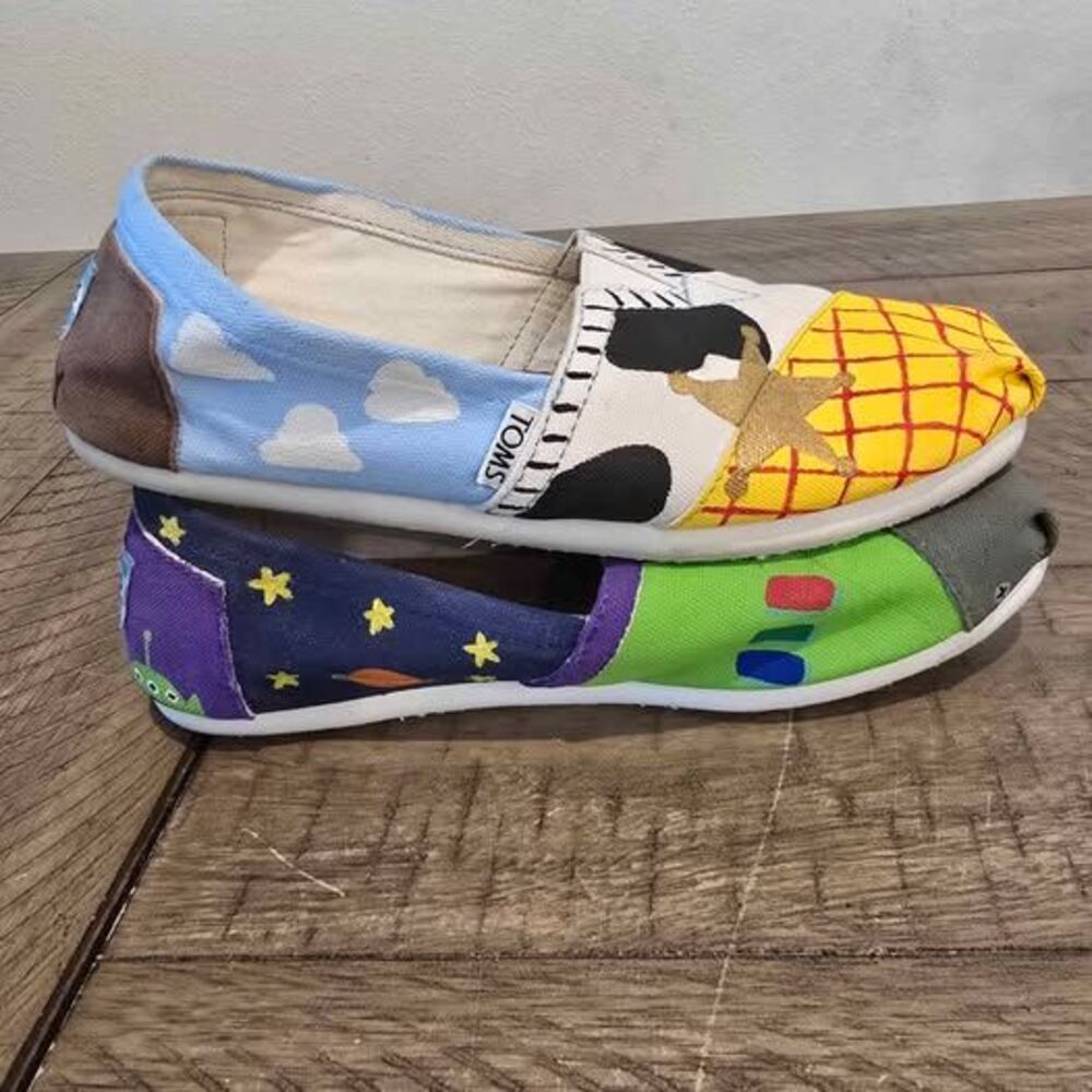 Custom Painted Toy Story Toms Shoes size W 6.5